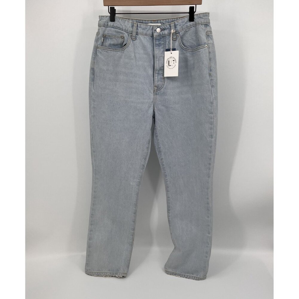 LF Lovers & Friends High Rise Rigid Slim Straight Jeans Size 30 Light Wash